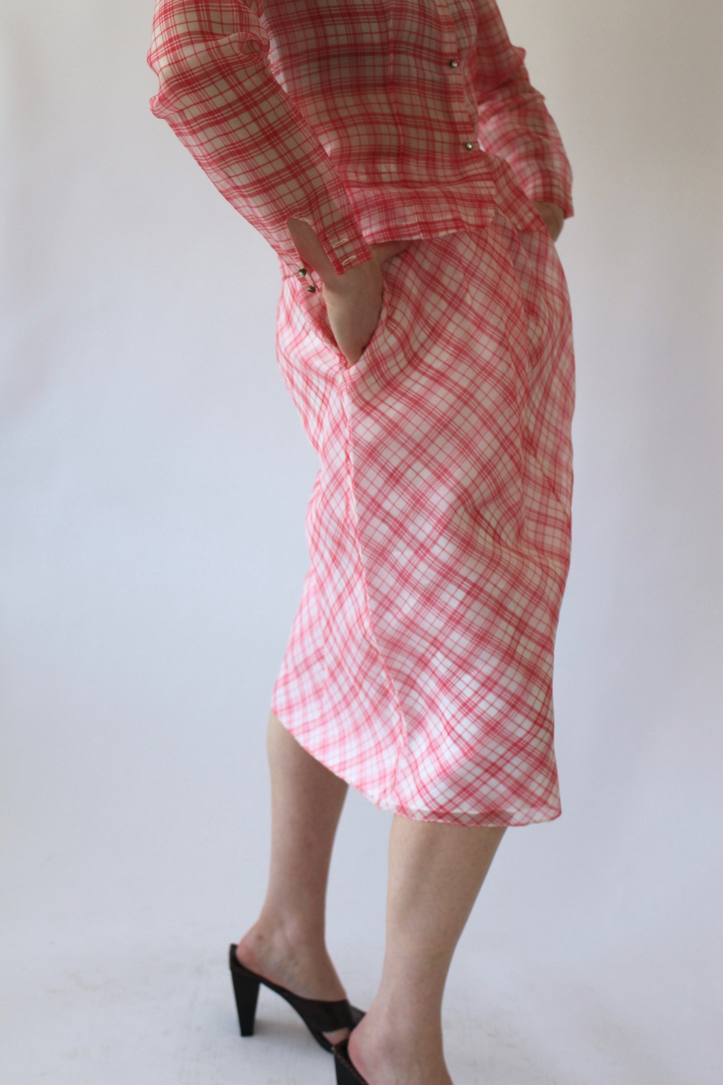 Vintage Charlotte Ford Sheer Silk Skirt Set