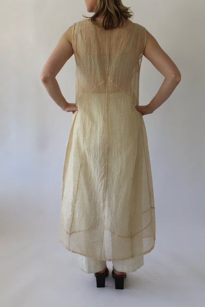 Vintage Wheat Sheer Linen Dress