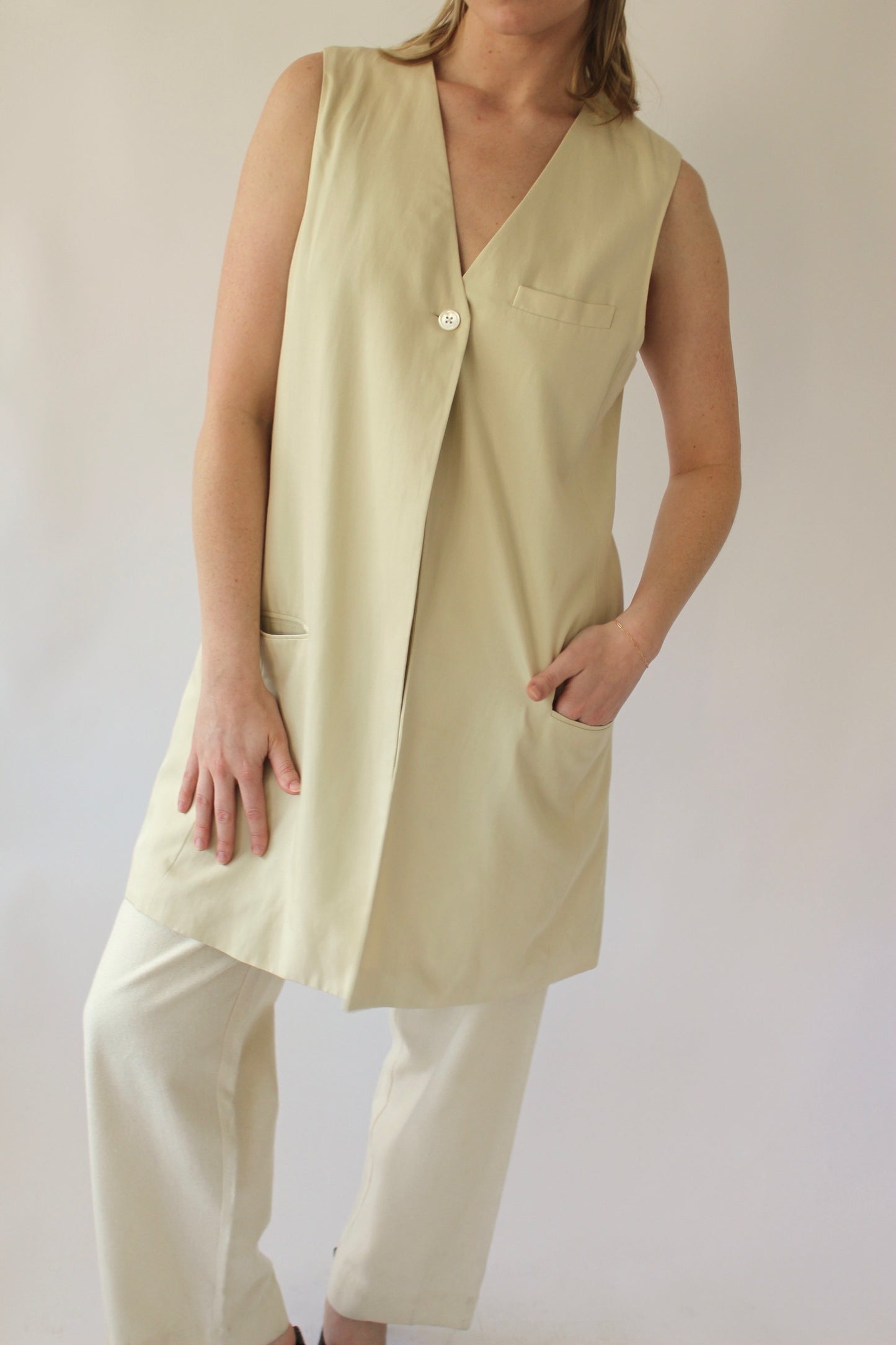 Vintage DKNY Silk Tunic Vest