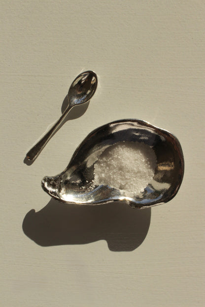 Oyster Shell Salt Cellar with Spoon