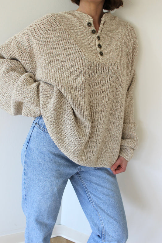 Vintage Oat Cotton Henley