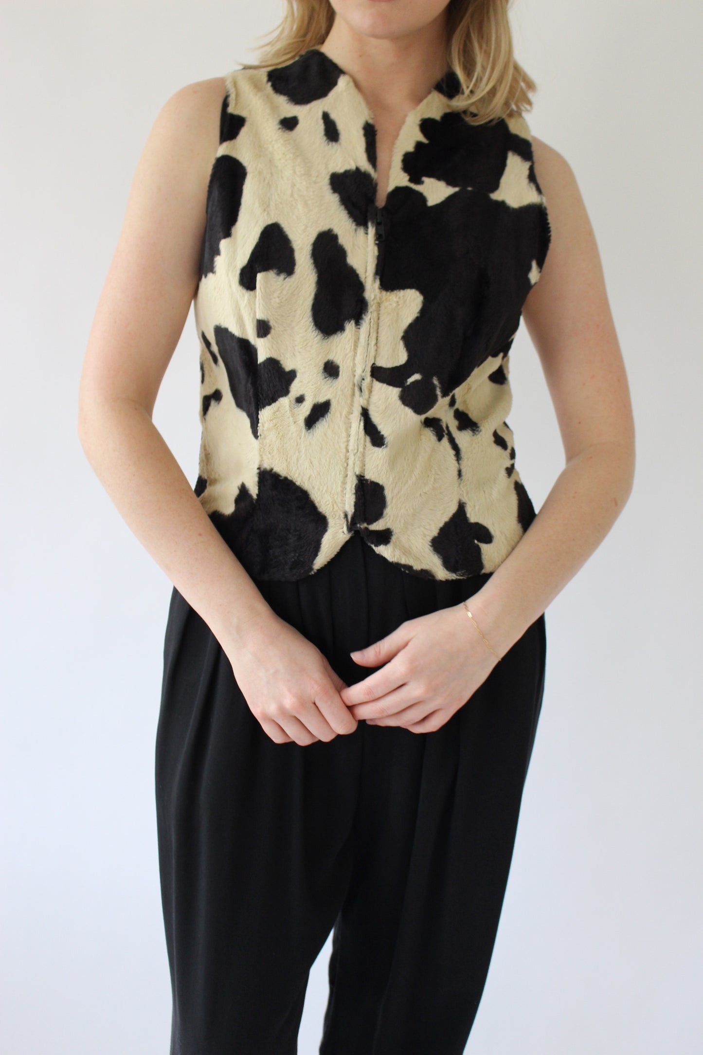Favorite Vintage Norma Kamali Patterned Zip Vest
