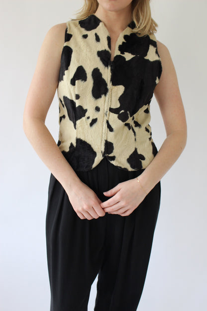 Favorite Vintage Norma Kamali Patterned Zip Vest