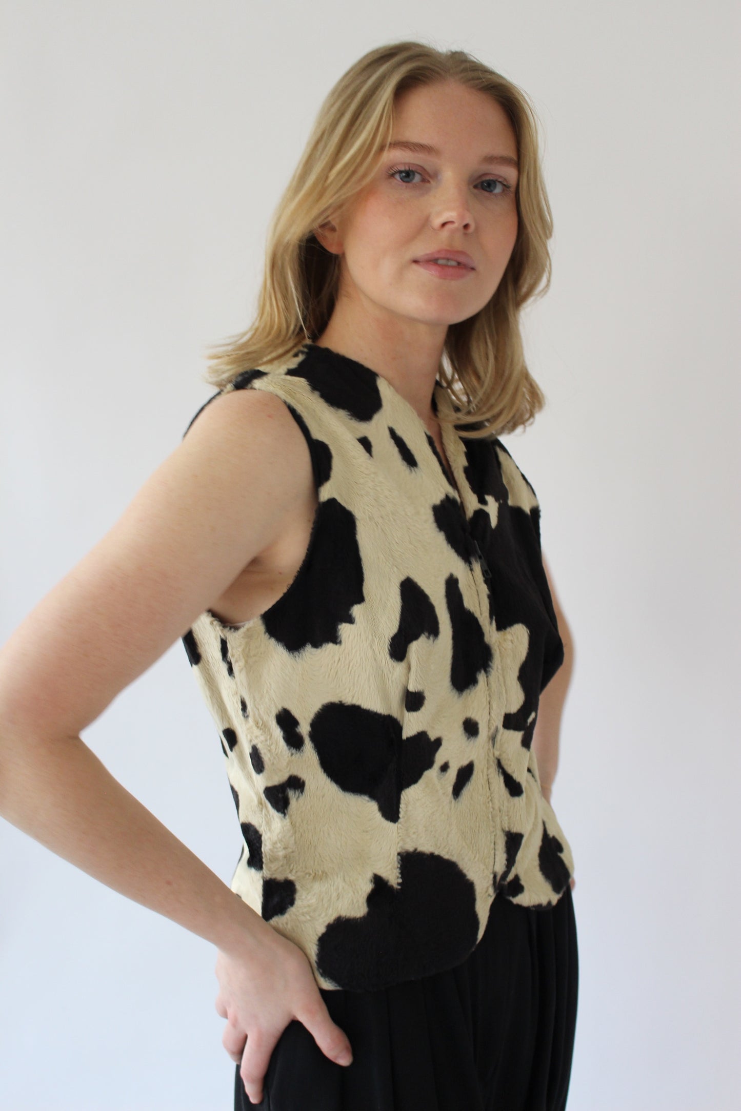 Favorite Vintage Norma Kamali Patterned Zip Vest