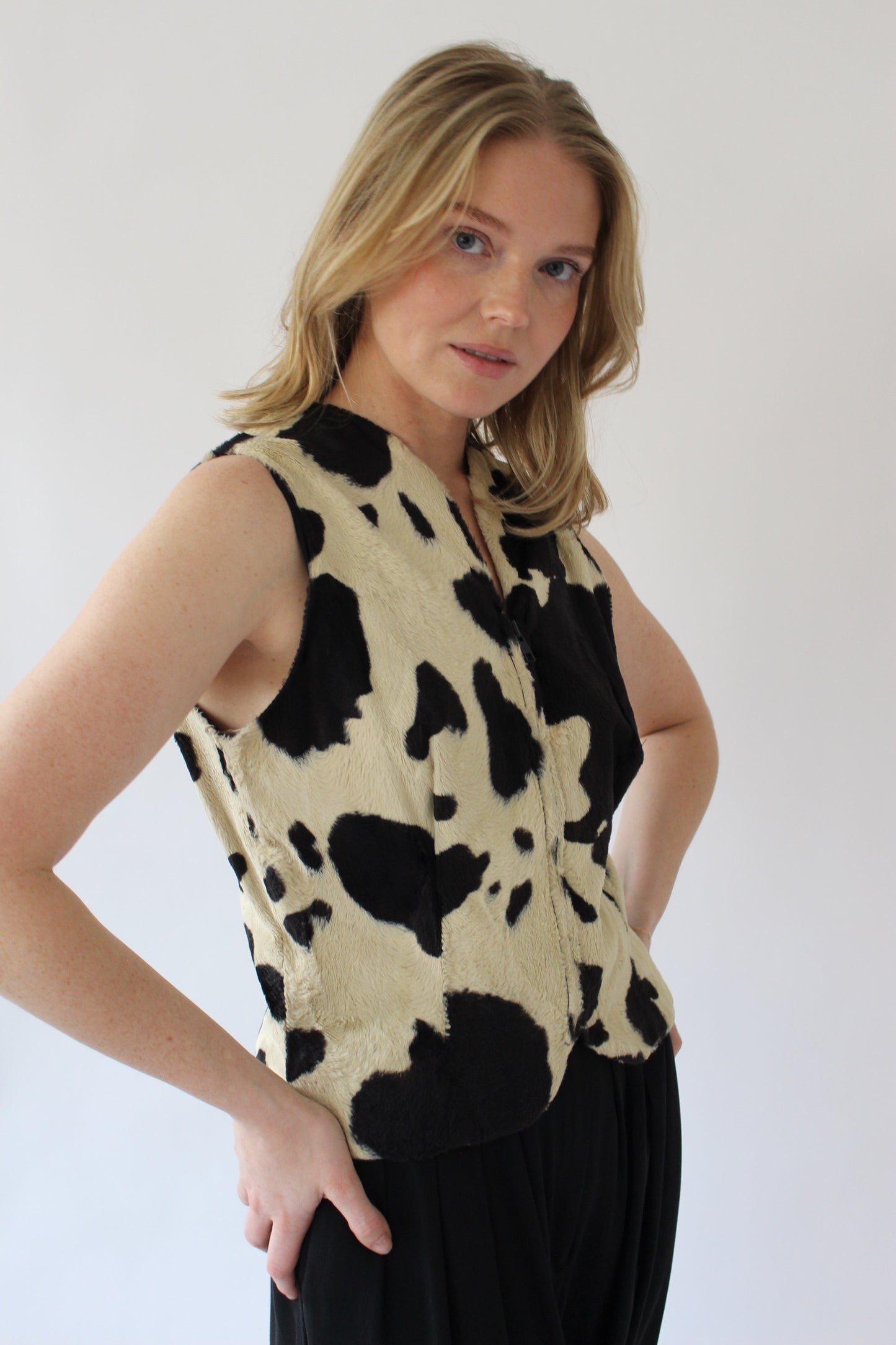 Favorite Vintage Norma Kamali Patterned Zip Vest