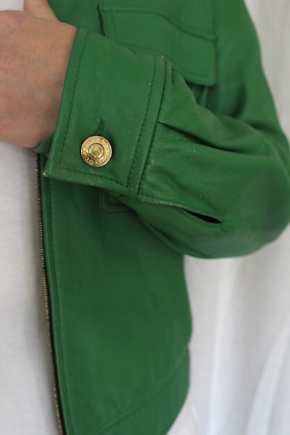 Beautiful Vintage St. John Sport Verdant Leather Jacket