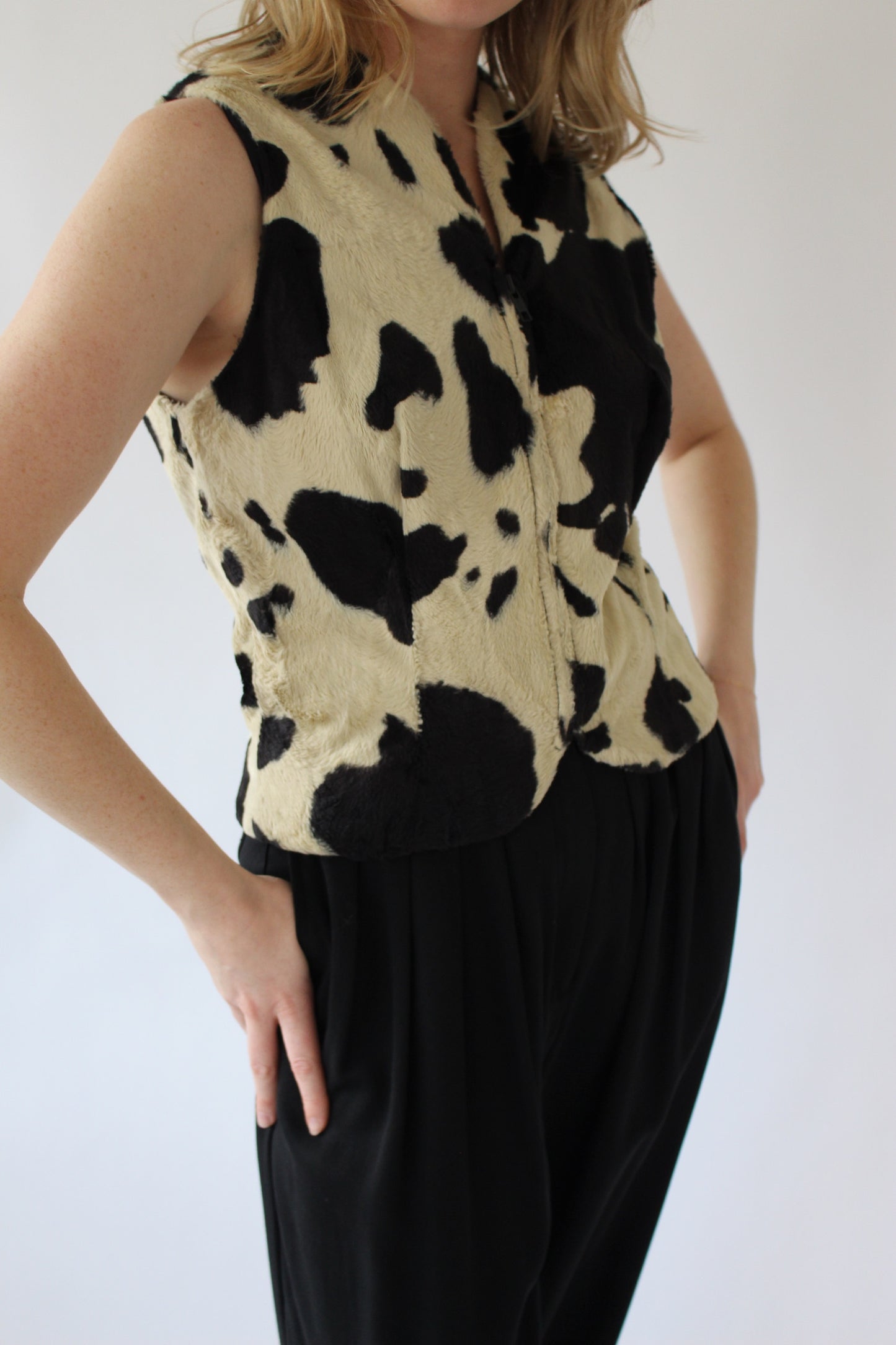 Favorite Vintage Norma Kamali Patterned Zip Vest