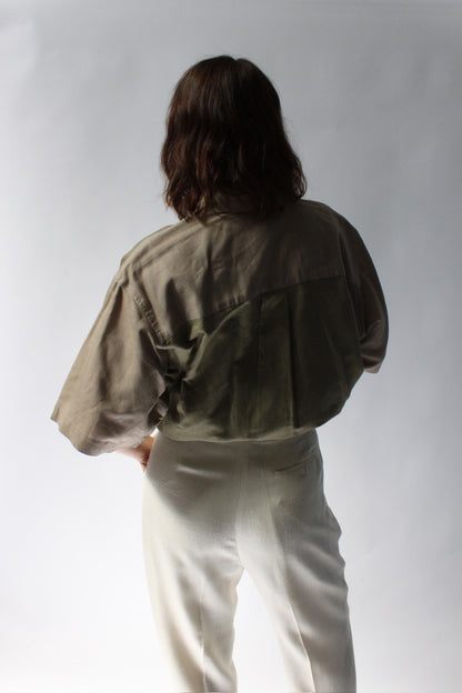 Stunning Vintage Cream Woven Rayon Trousers