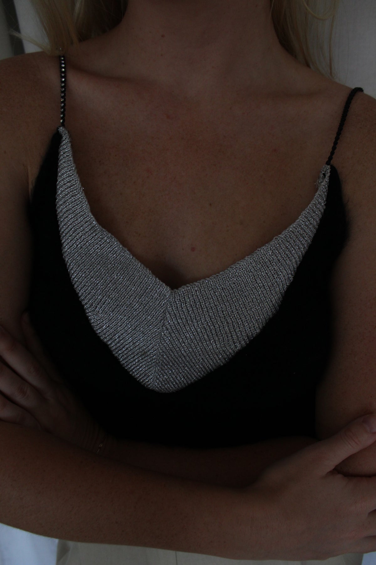 Incredible Vintage Angora Knit & Embellished Strap Camisole