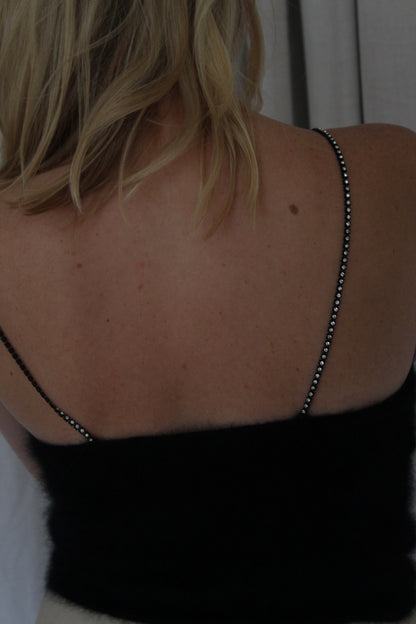 Incredible Vintage Angora Knit & Embellished Strap Camisole