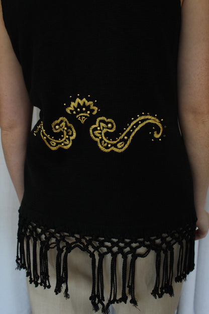 Favorite Vintage Beaded Fringe Knit Vest