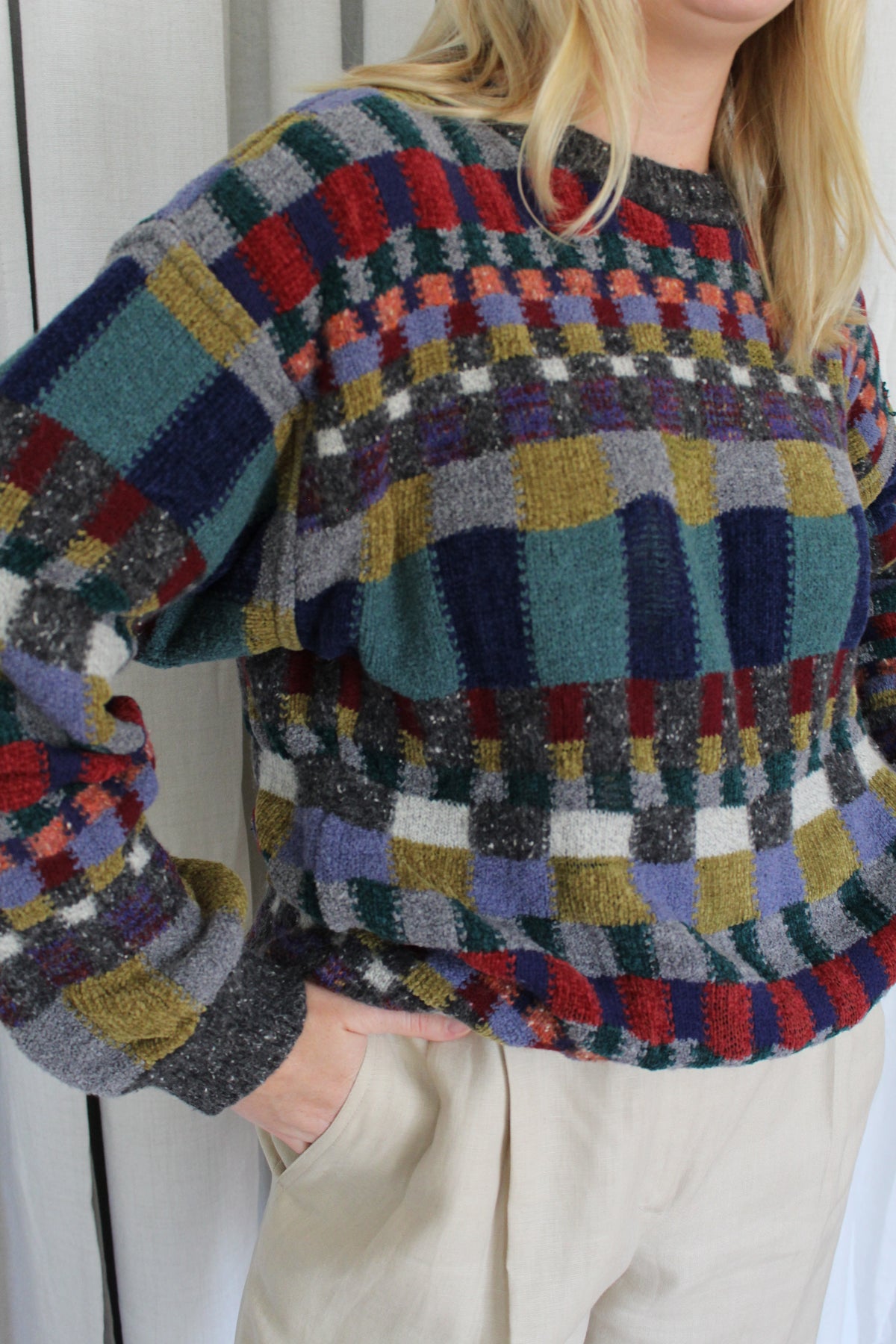 Incredible Vintage Patterned Italian Knit Sweater