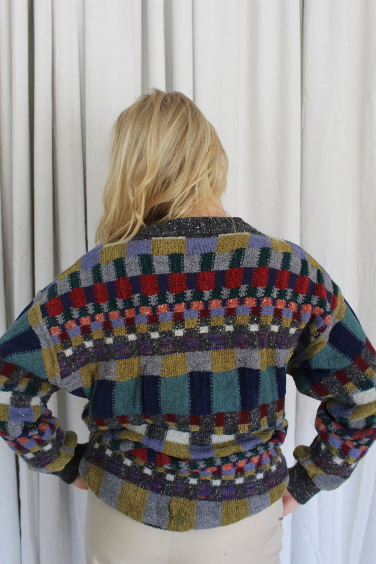 Incredible Vintage Patterned Italian Knit Sweater