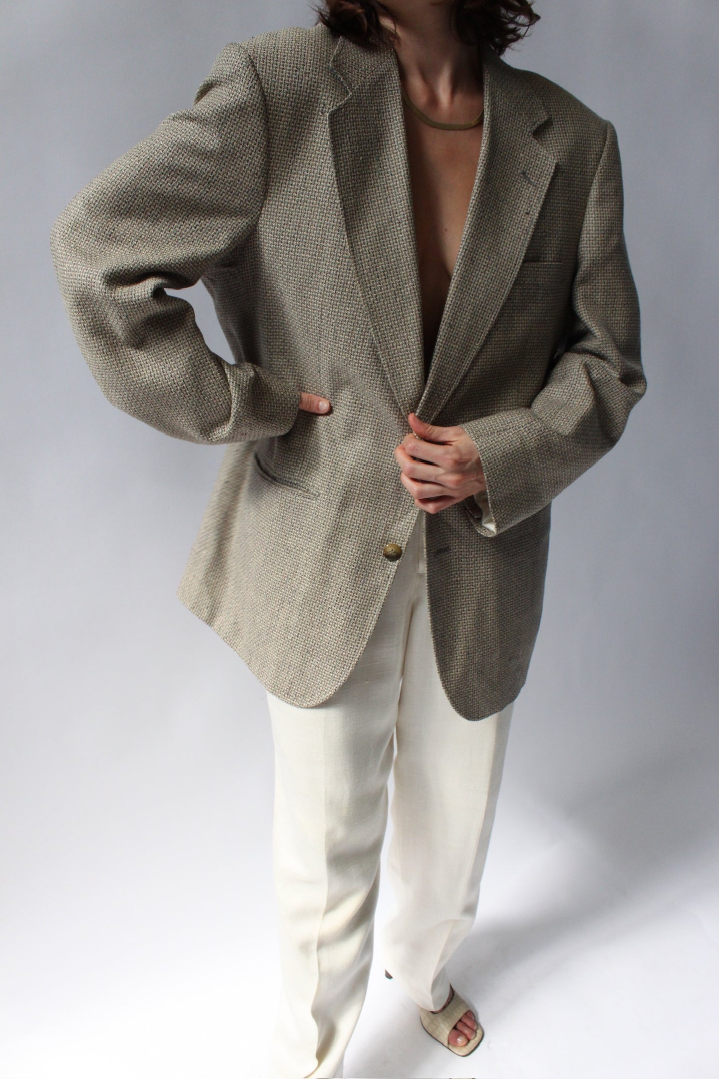 Incredible Vintage Woven Silk Blazer