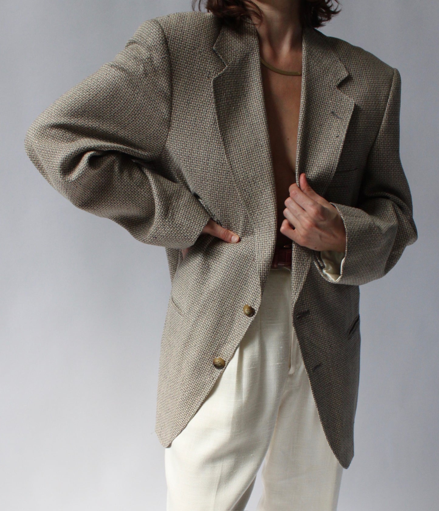 Incredible Vintage Woven Silk Blazer