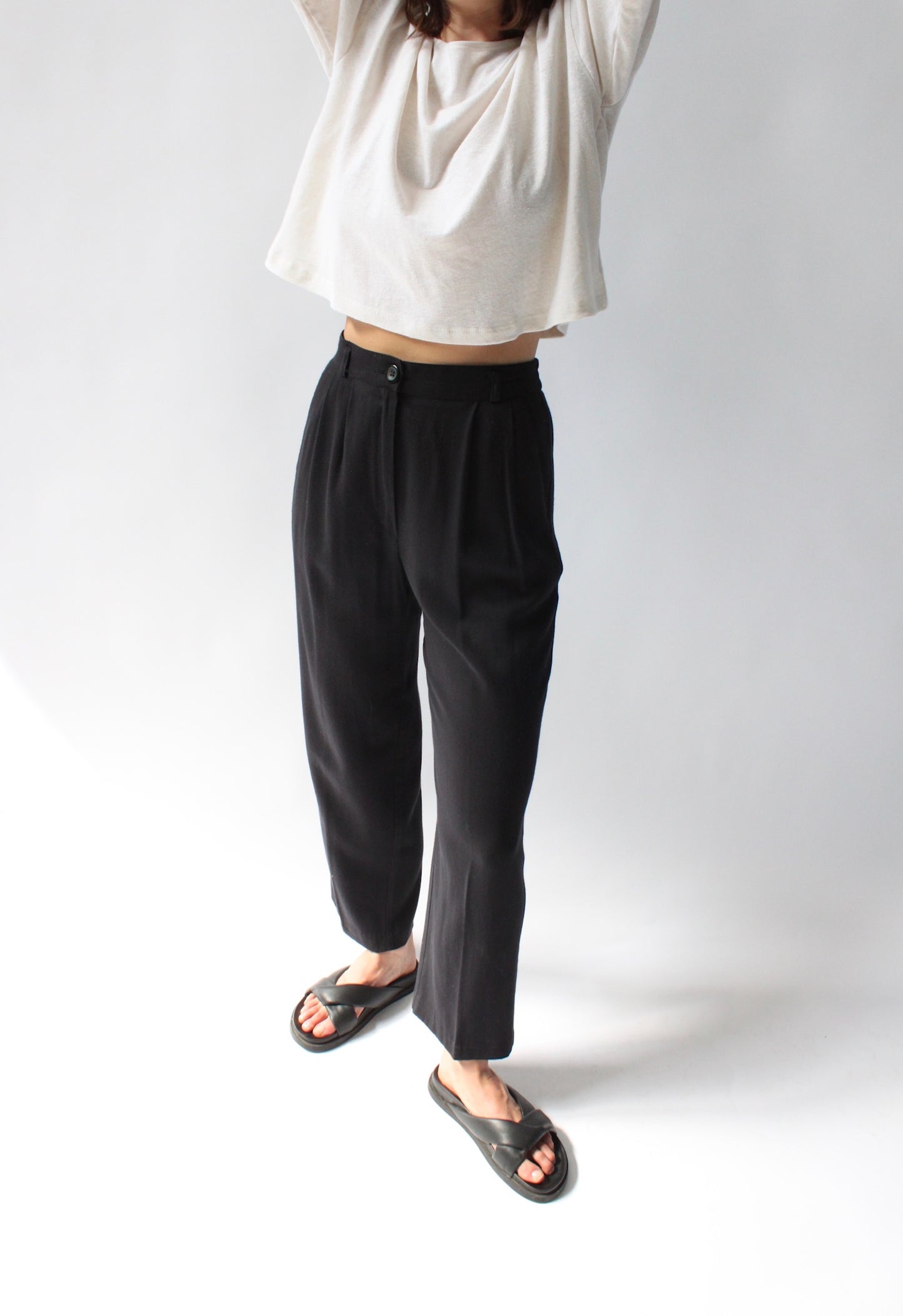 Vintage Onyx Tailored Trousers