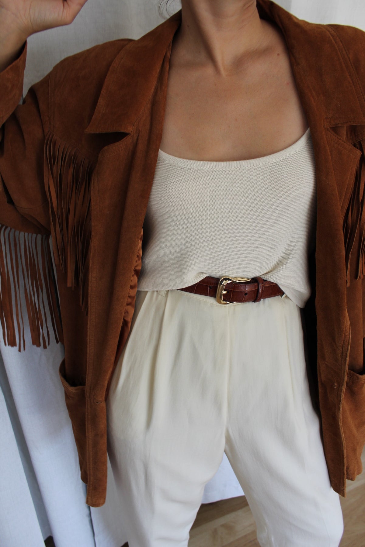 Incredible Vintage Rust Suede Fringe Jacket