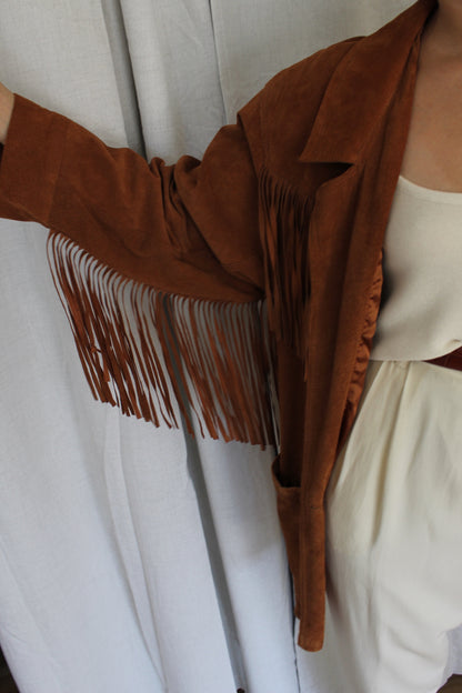 Incredible Vintage Rust Suede Fringe Jacket