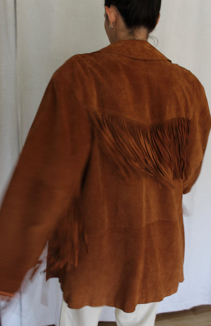 Incredible Vintage Rust Suede Fringe Jacket