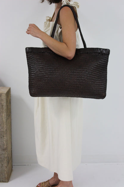 Wide Bagu Woven Tote