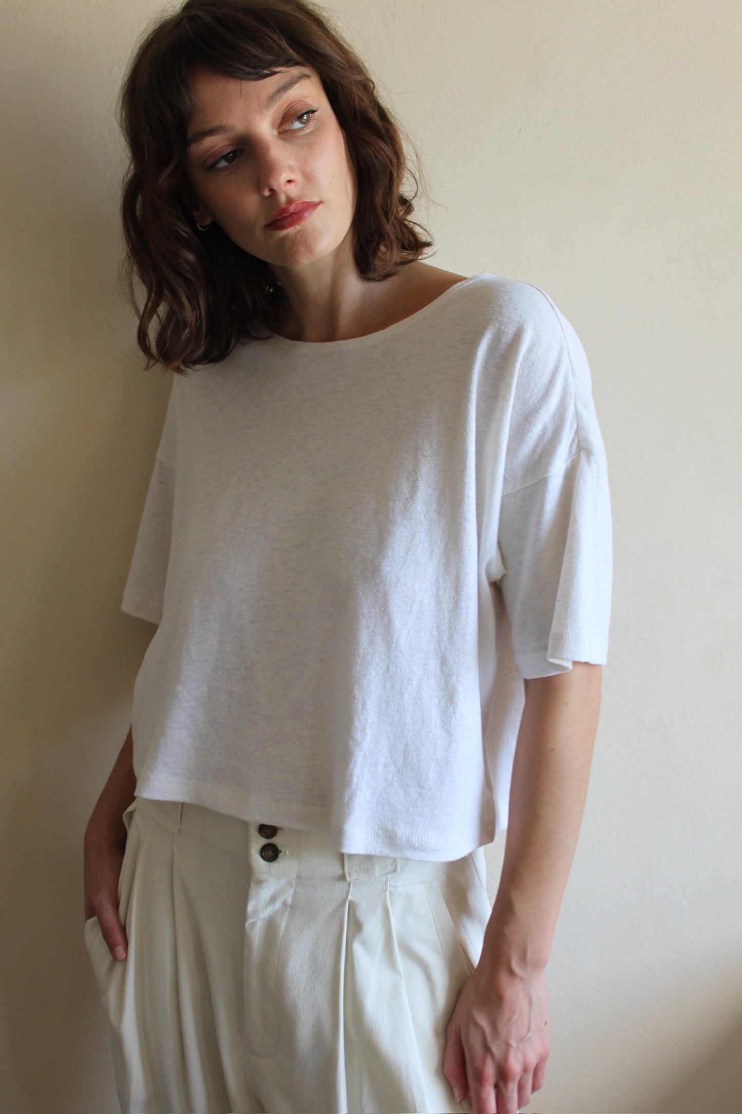 Lenny Hemp Jersey Cropped Tee