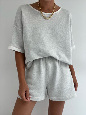 Na Nin Cropped Lenny Cotton Modal Tee / Available in Dove