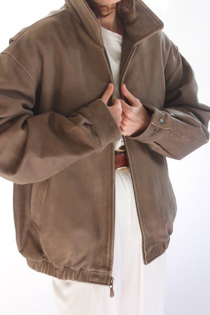 90s Faded Walnut Leather Jacket