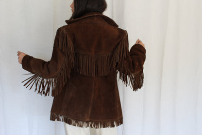 Rare Vintage Walnut Suede Fringe Jacket