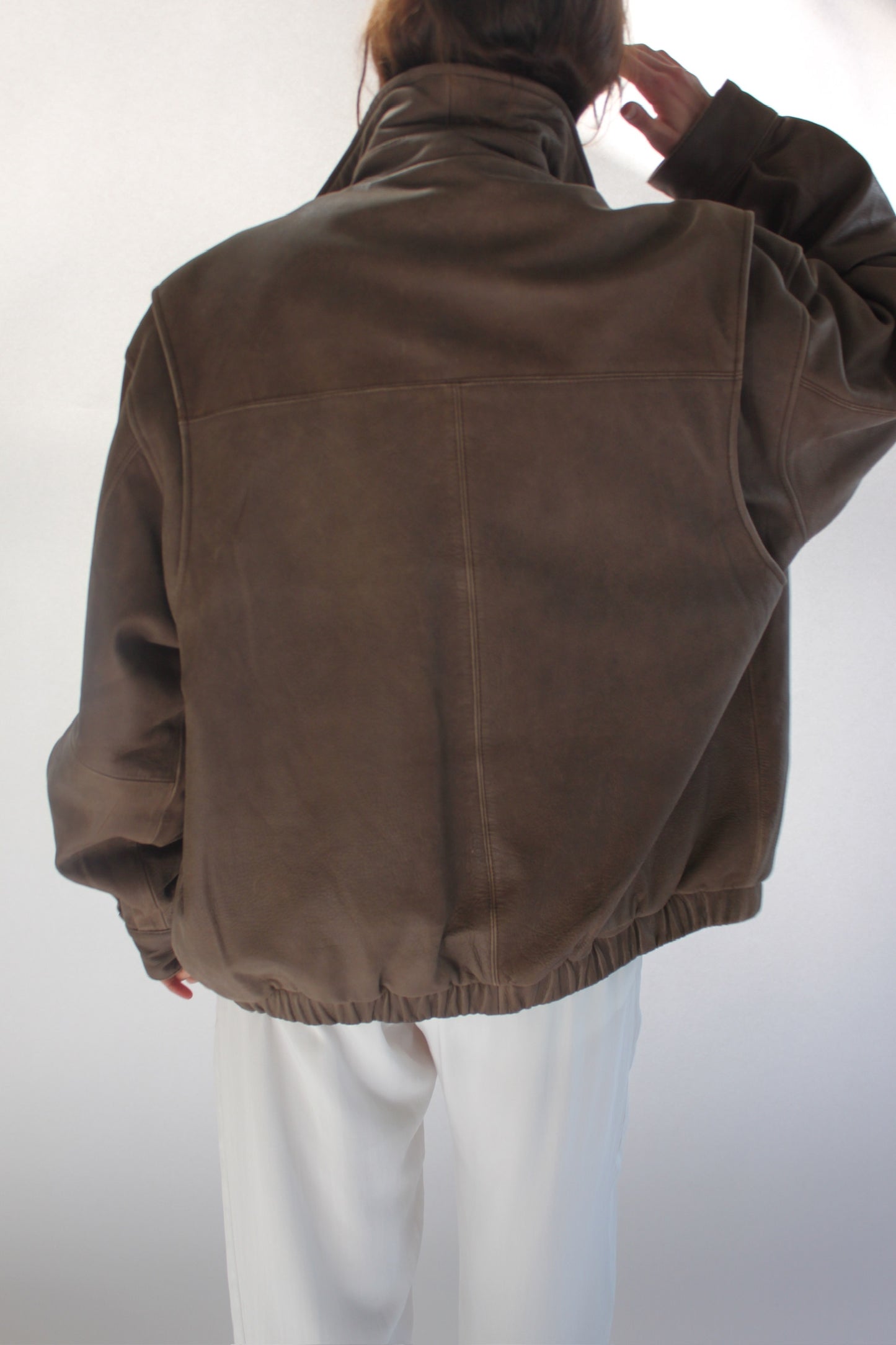 90s Faded Walnut Leather Jacket