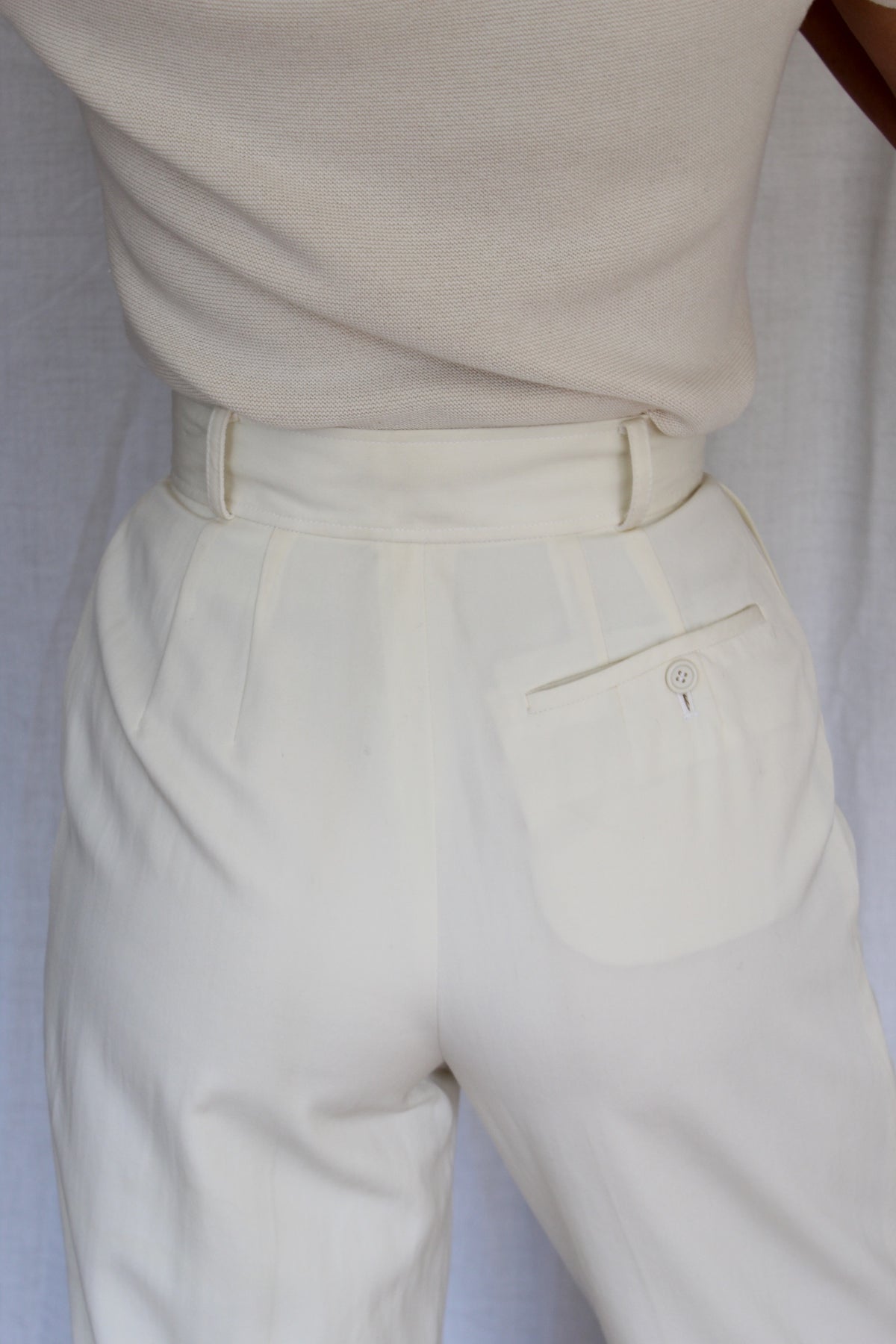 Amazing Vintage Moschino Buttercream Wool Twill Trousers