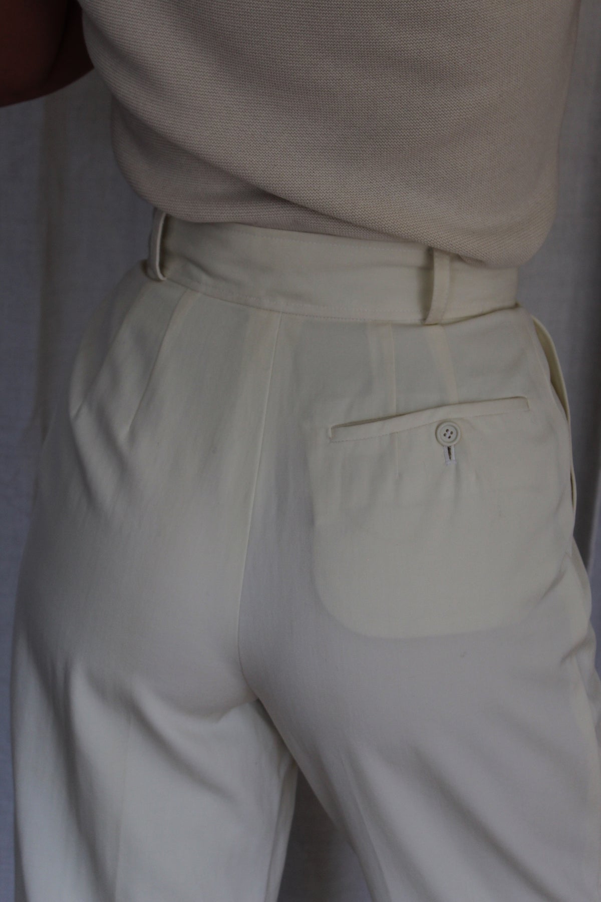 Amazing Vintage Moschino Buttercream Wool Twill Trousers