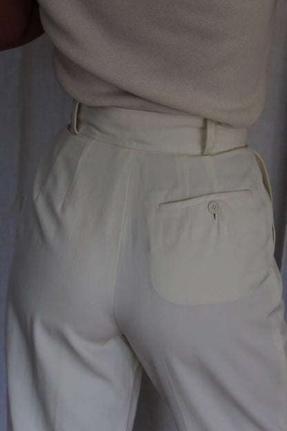 Amazing Vintage Moschino Buttercream Wool Twill Trousers