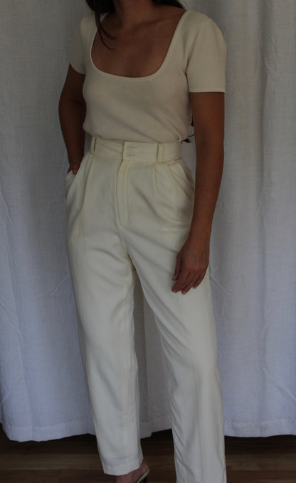 Amazing Vintage Moschino Buttercream Wool Twill Trousers