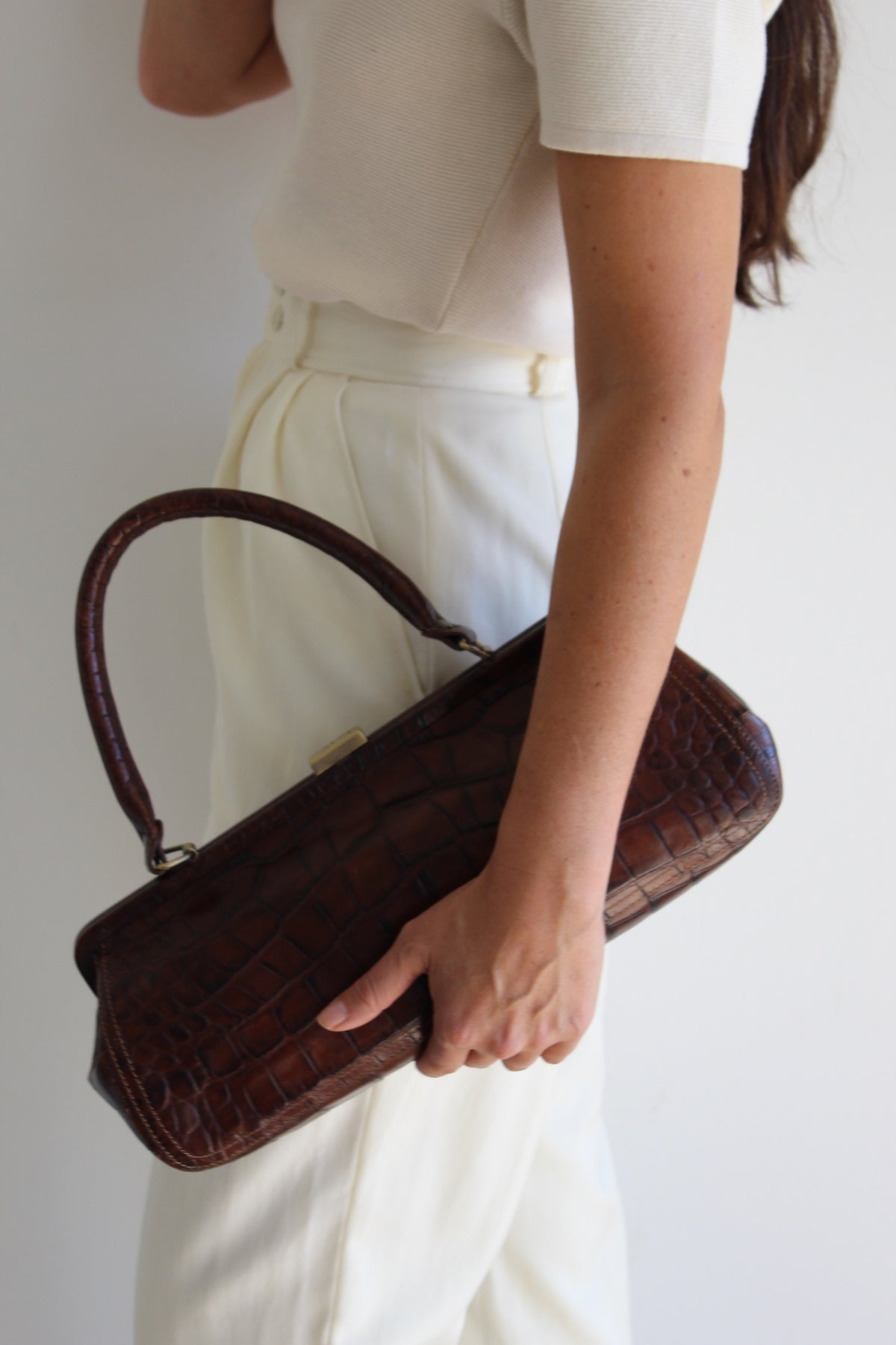 Beautiful Vintage Nicole Miller Croc-Embossed Leather Purse