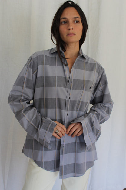 Vintage Christian Dior Slate Checkered Shirt