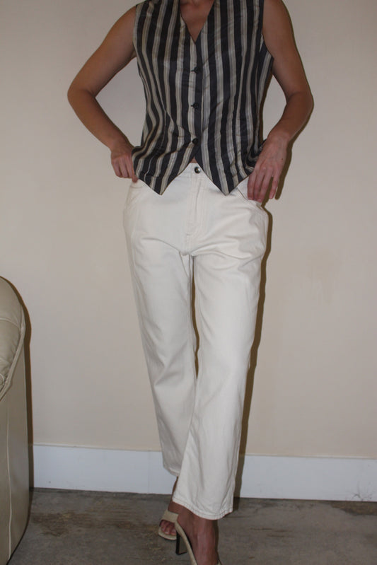 Vintage Striped Silk Vest