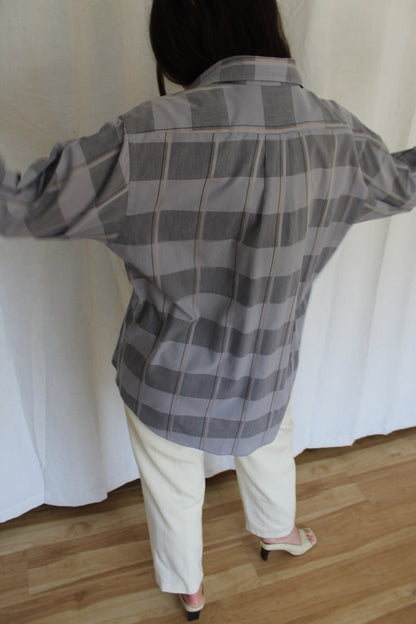 Vintage Christian Dior Slate Checkered Shirt