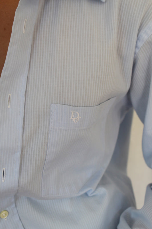 Vintage Embroidered Christian Dior Sky Button Down