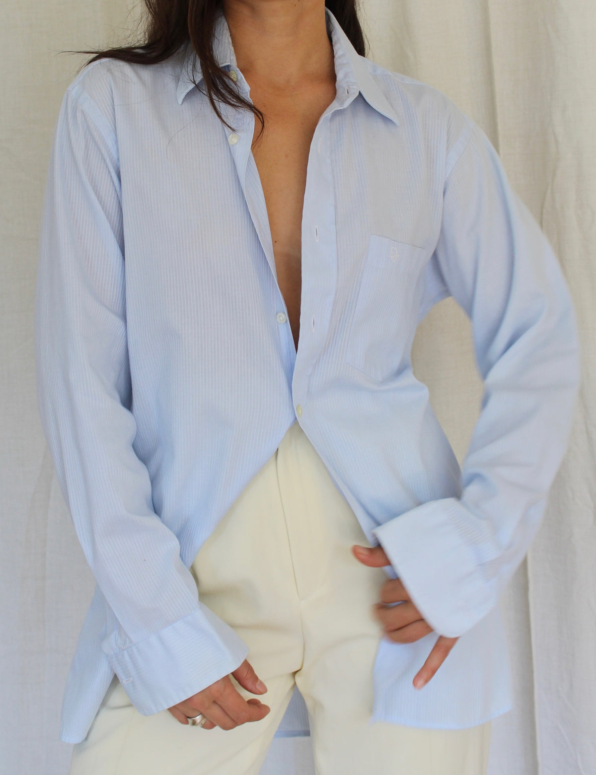 Vintage Embroidered Christian Dior Sky Button Down