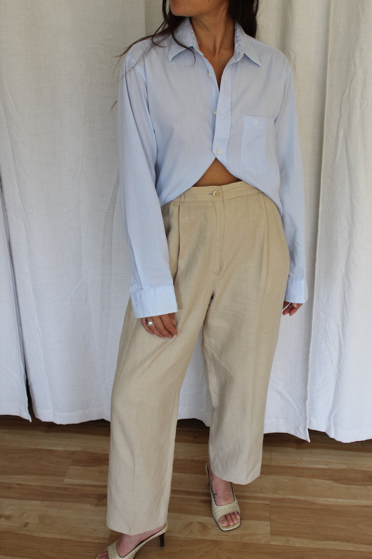 Vintage Valentino Pleated Linen Trousers