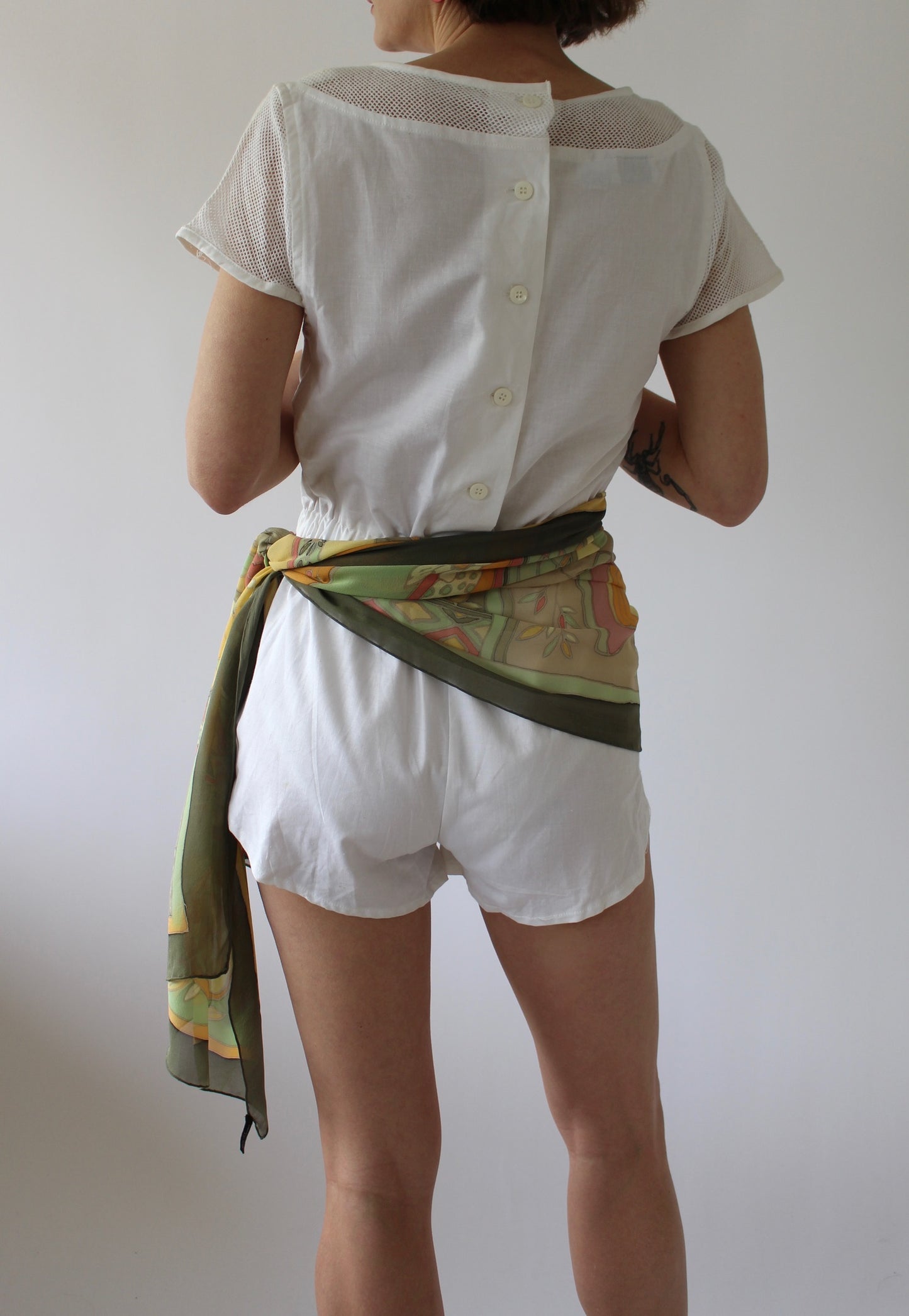 Vintage Sheer Hand Painted Silk Summer Scarf