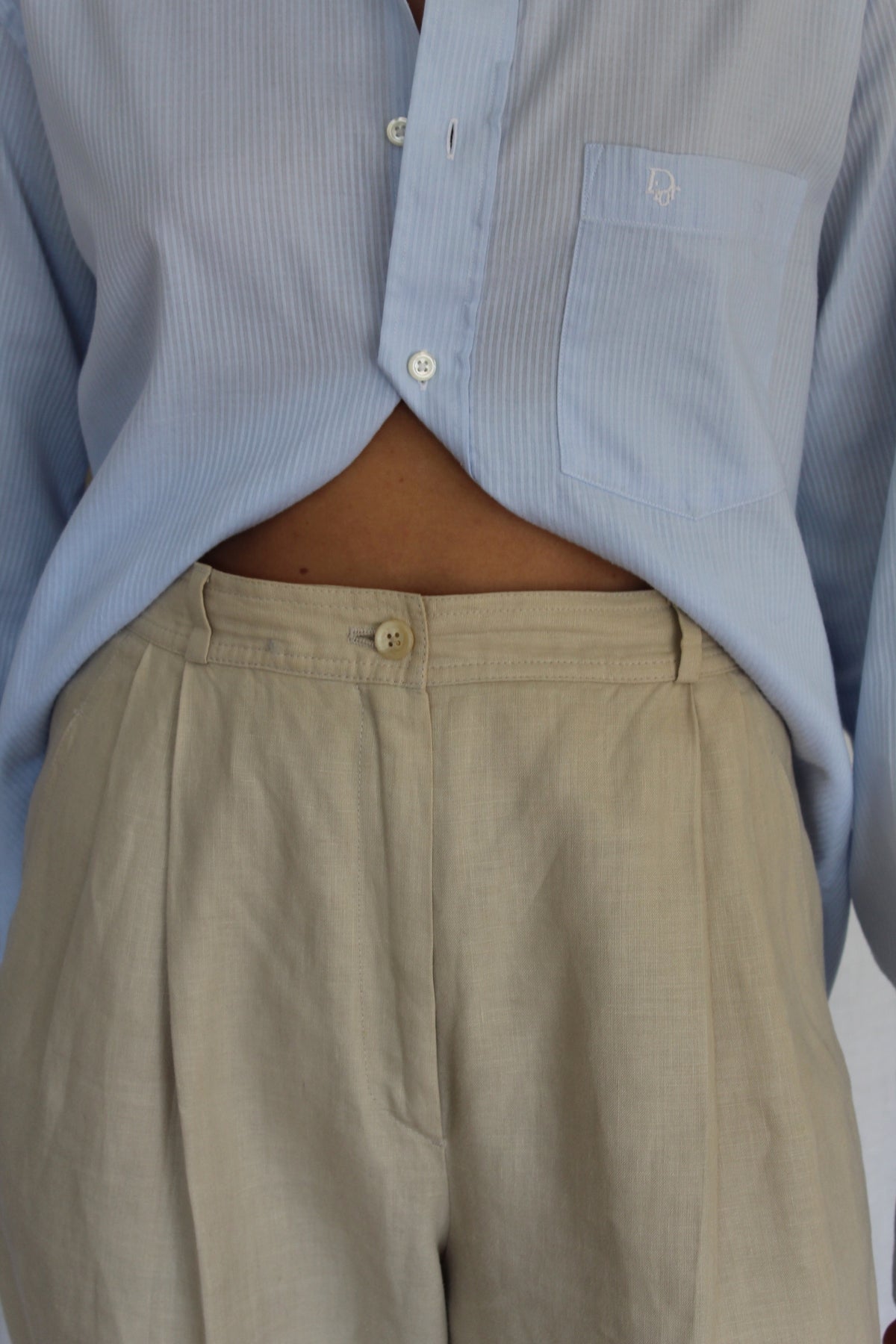 Vintage Valentino Pleated Linen Trousers