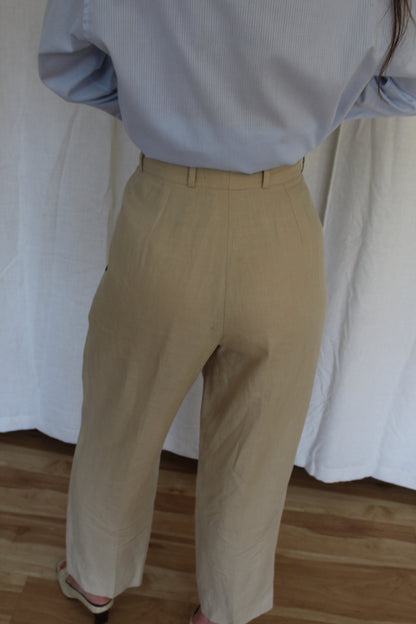 Vintage Valentino Pleated Linen Trousers