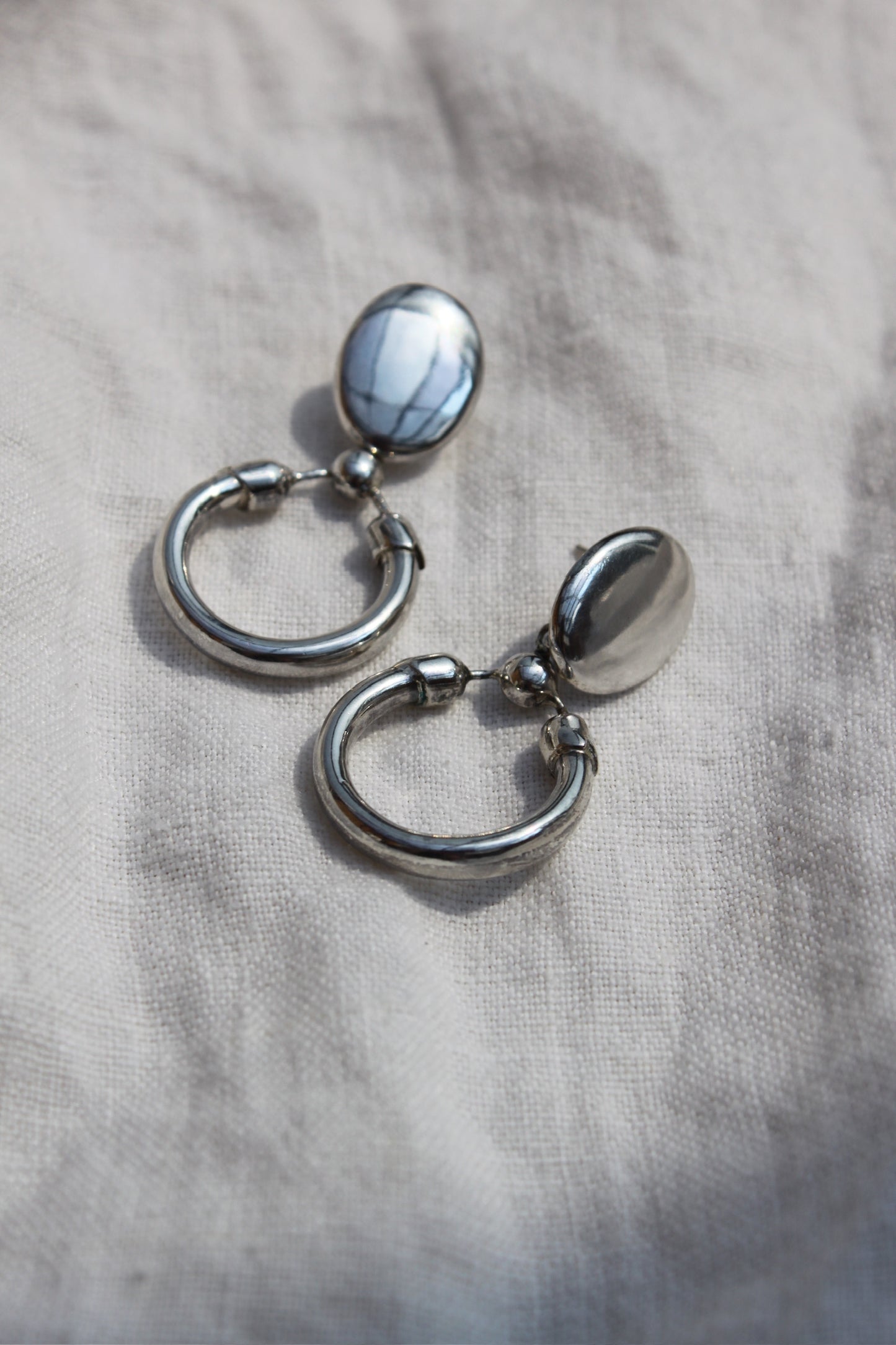 Incredible Sterling Silver Drop Hoop Earrings