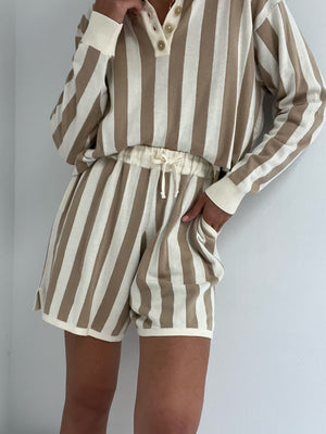 Na Nin Romeo Cotton Short / Available in Cream and Latte Stripe