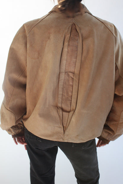 Beautifully Worn Vintage Marlboro Leather Bomber Jacket