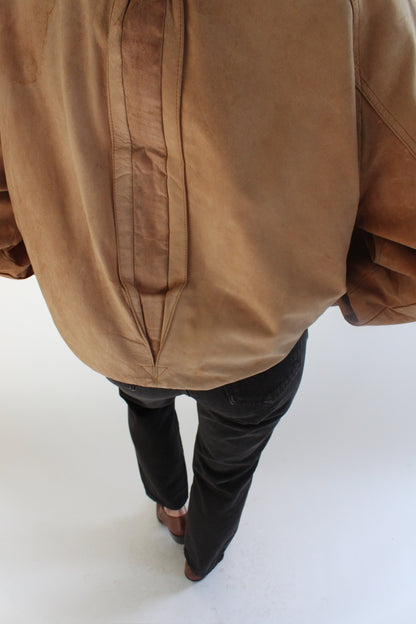 Beautifully Worn Vintage Marlboro Leather Bomber Jacket