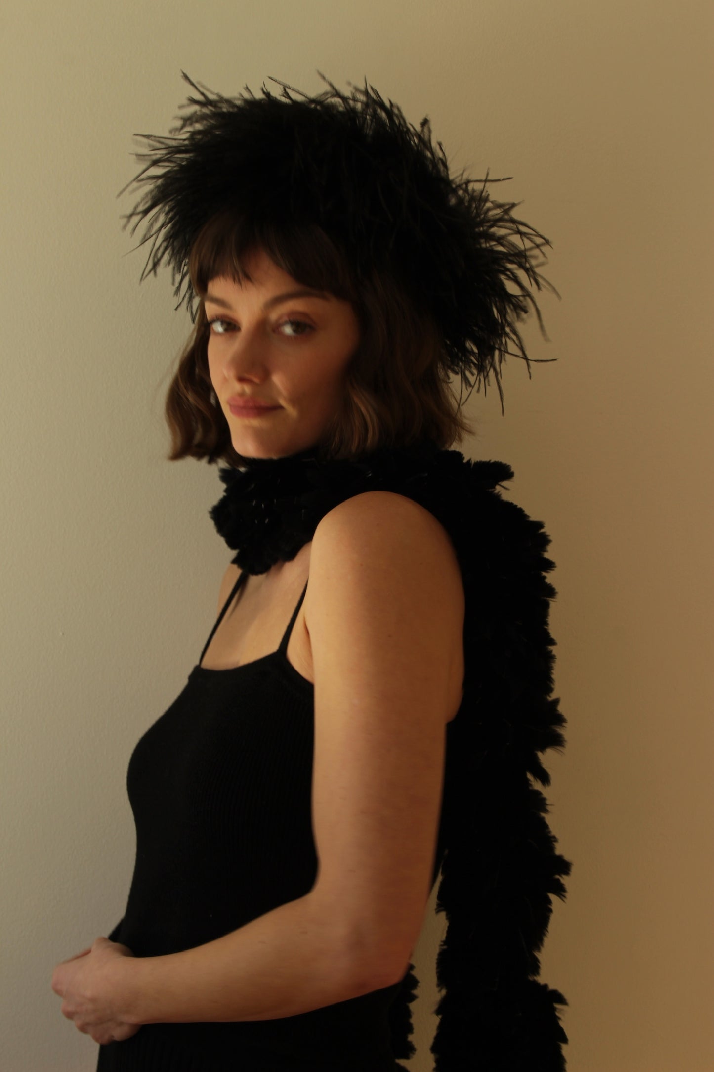 Vintage Ink Black Mink Scarf