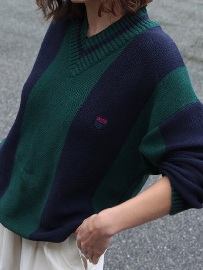 90s Izod Wide Striped Collegiate Knit