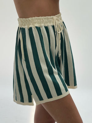 Na Nin Romeo Cotton Short / Available in Cream and Forest Stripe